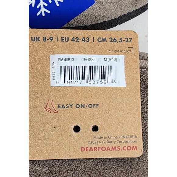 Dearfoam Memory Foam Slippers, Machine Washable, Medium US 9-10, Easy On/Off - Picture 14 of 16